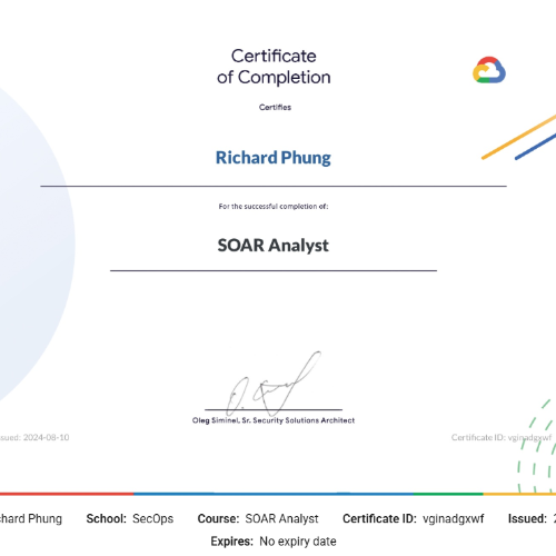 Google Security Operations CertificationSOAR/SIEM