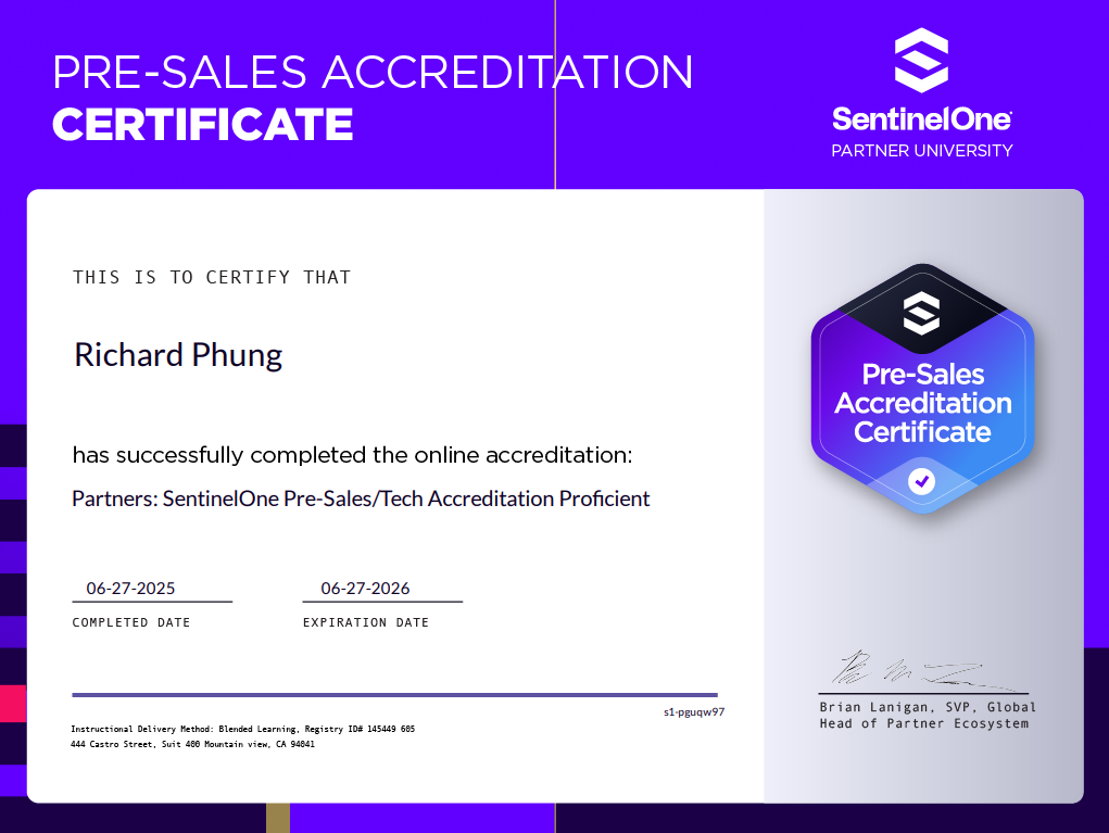 SentinelOne Partner Certifications